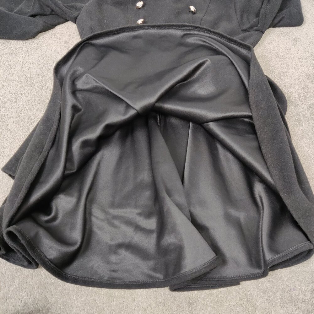 Yuantoufengshang Women's Coat Dress Size S Black Lined Winter Goth Sophisticated - Picture 7 of 10